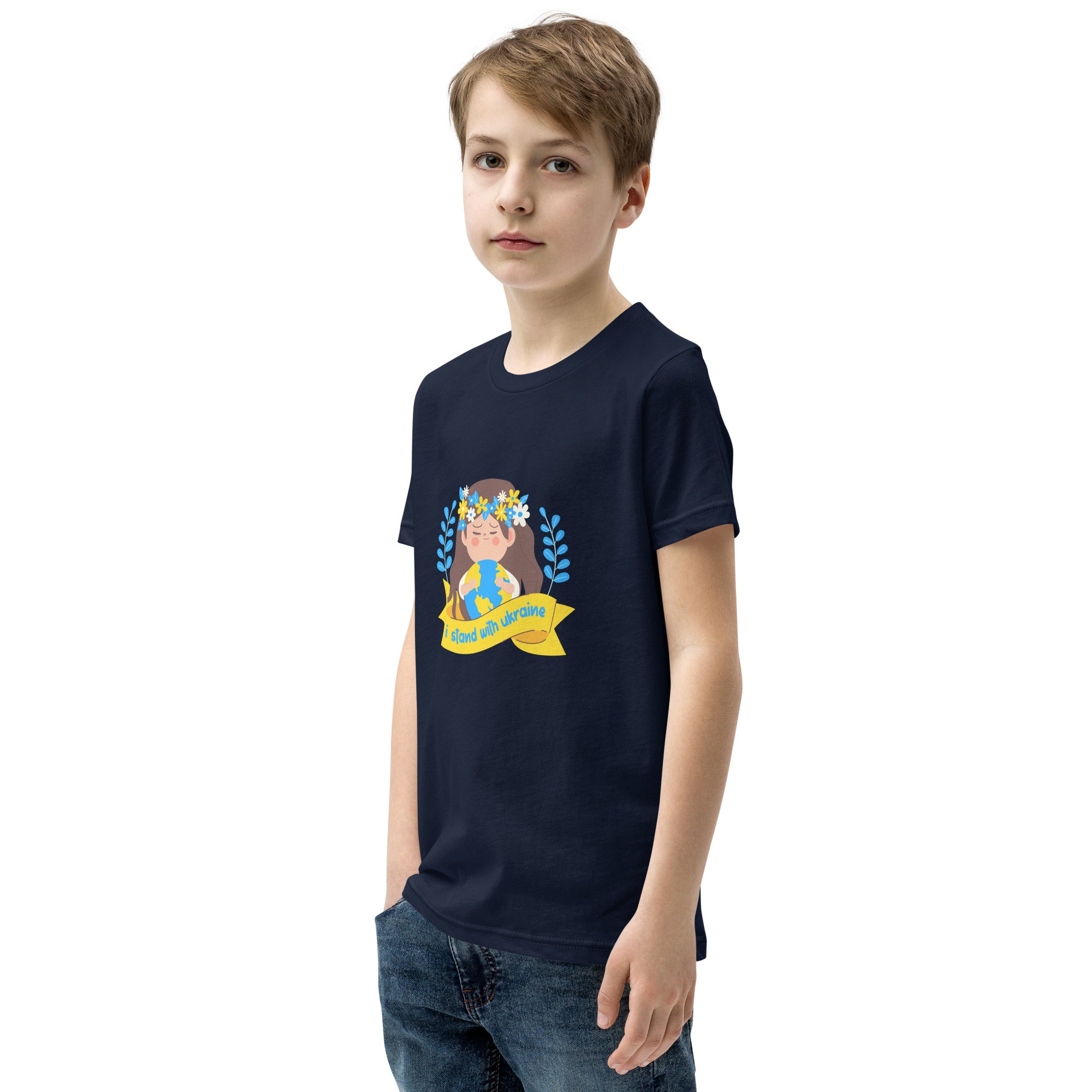 Youth Short Sleeve T-Shirt "I stand with Ukraine"