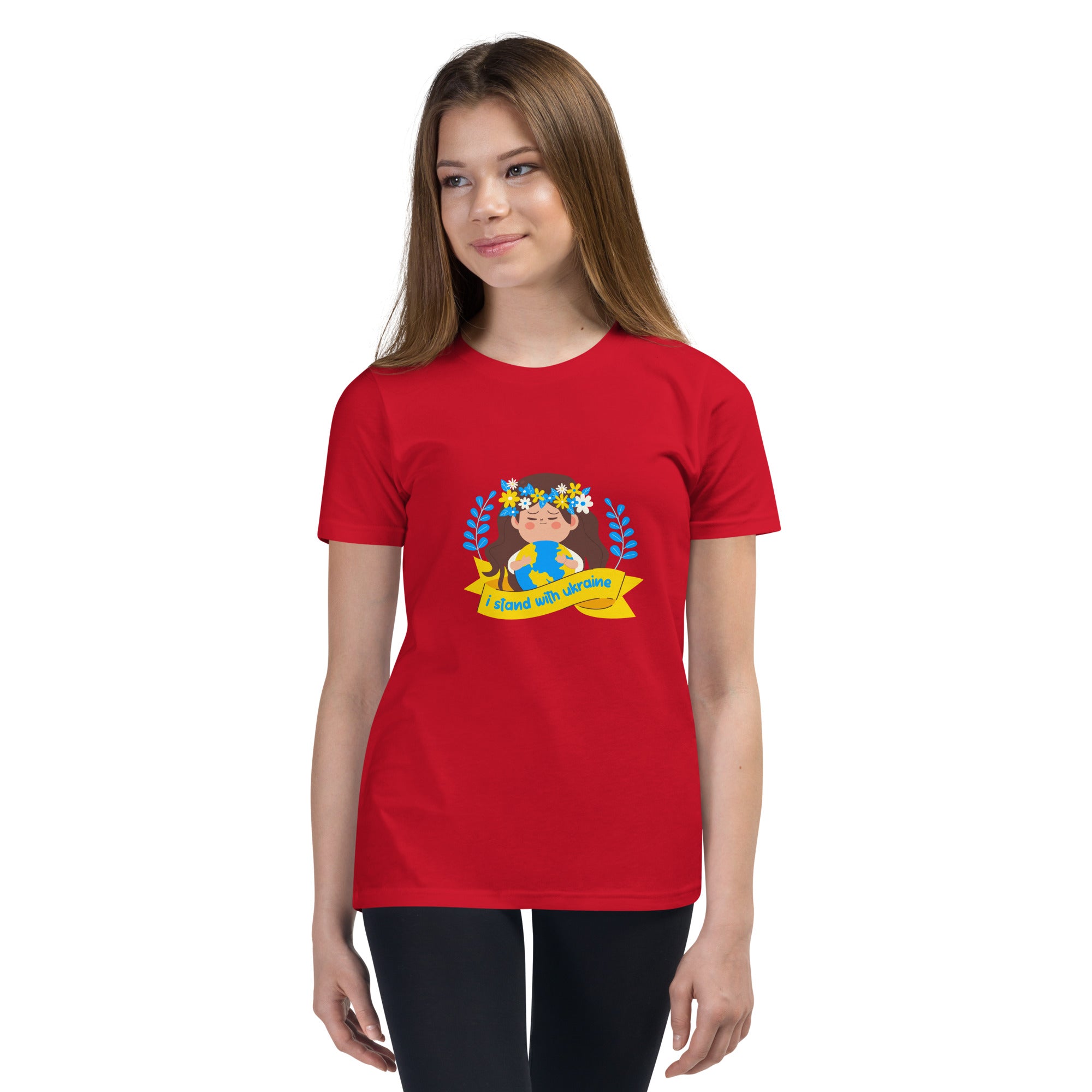 Youth Short Sleeve T-Shirt "I stand with Ukraine"