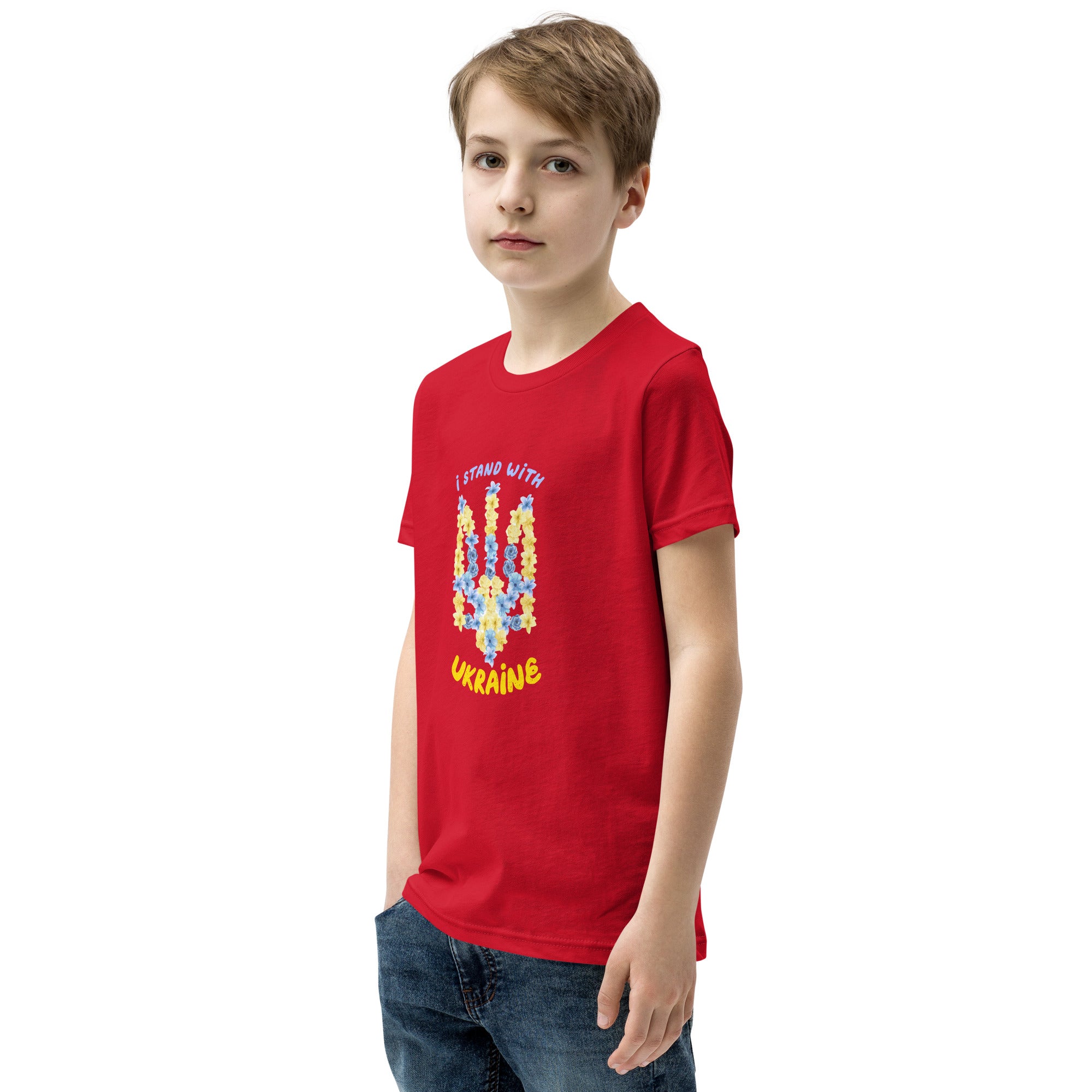 Youth Short Sleeve T-Shirt "I stand with Ukraine"