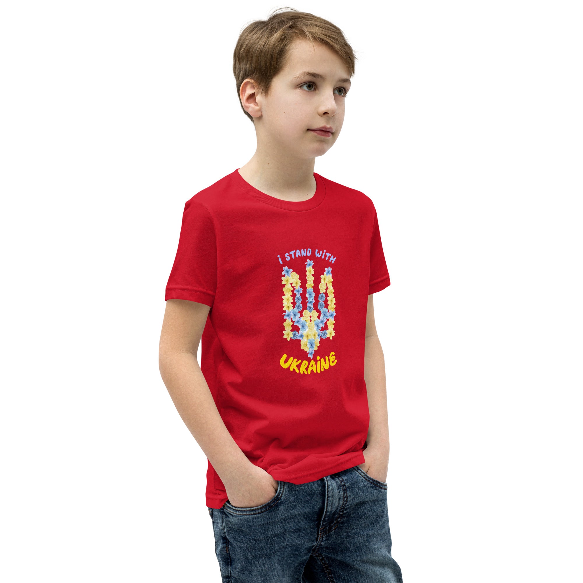 Youth Short Sleeve T-Shirt "I stand with Ukraine"