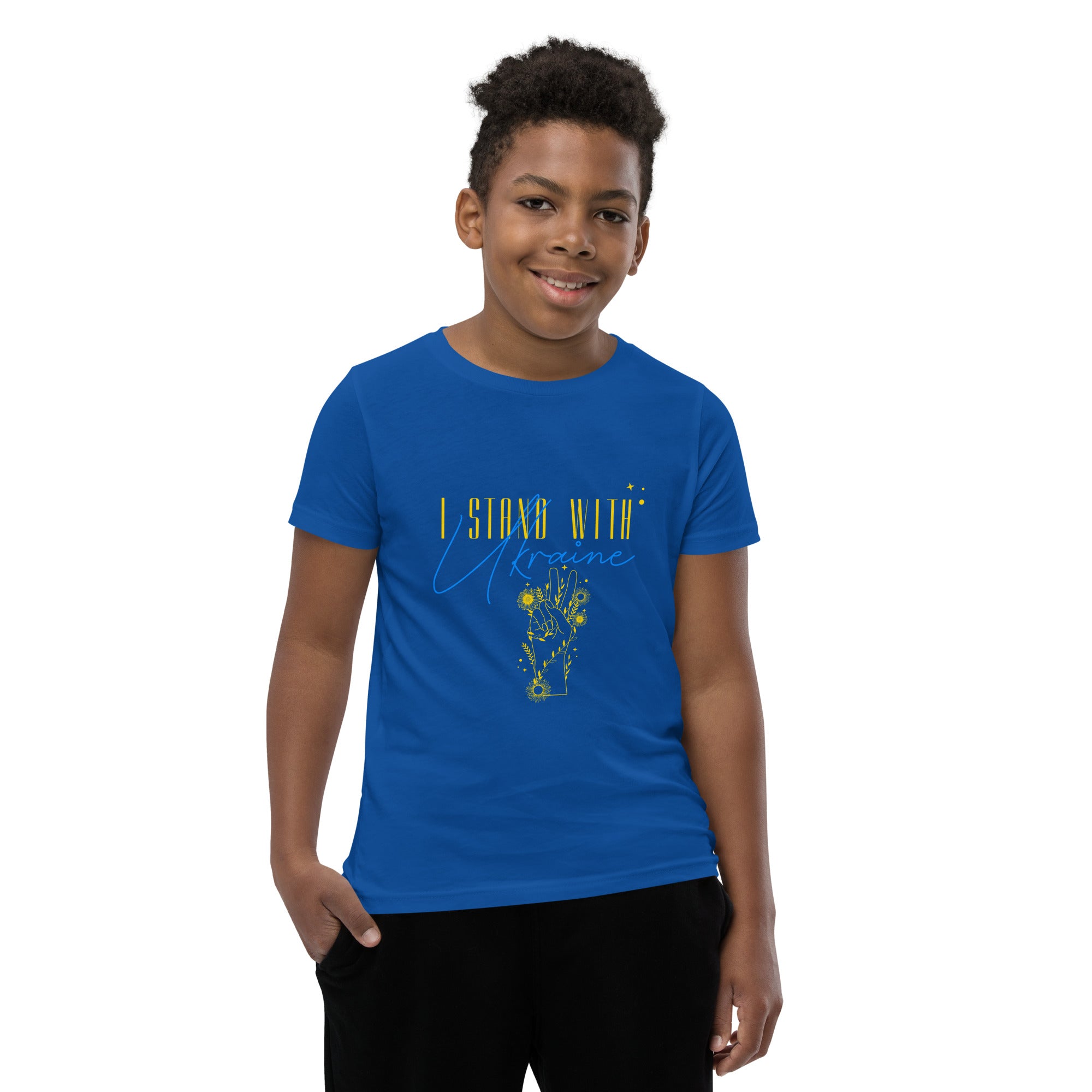 Youth Short Sleeve T-Shirt "I stand with Ukraine"