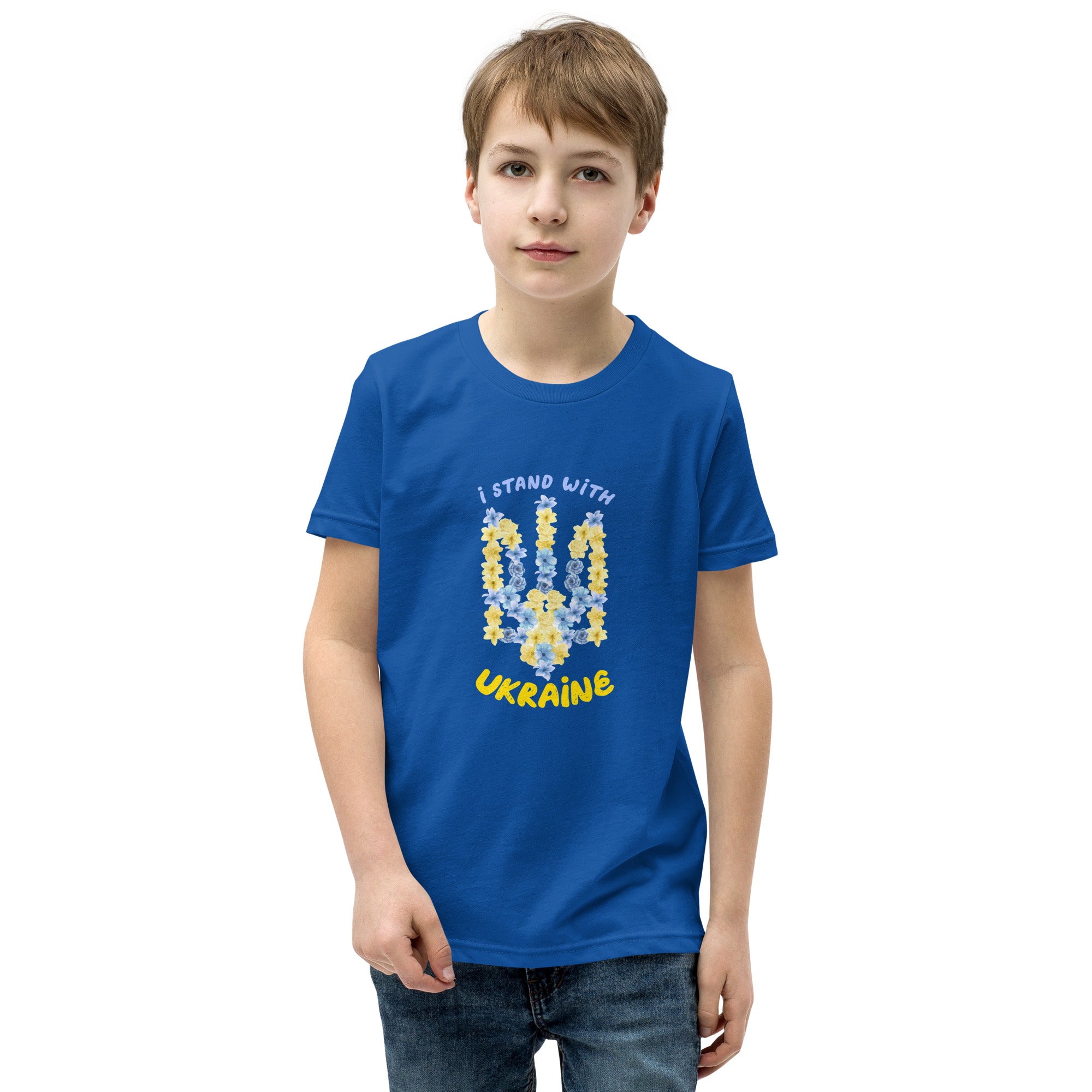 Youth Short Sleeve T-Shirt "I stand with Ukraine"