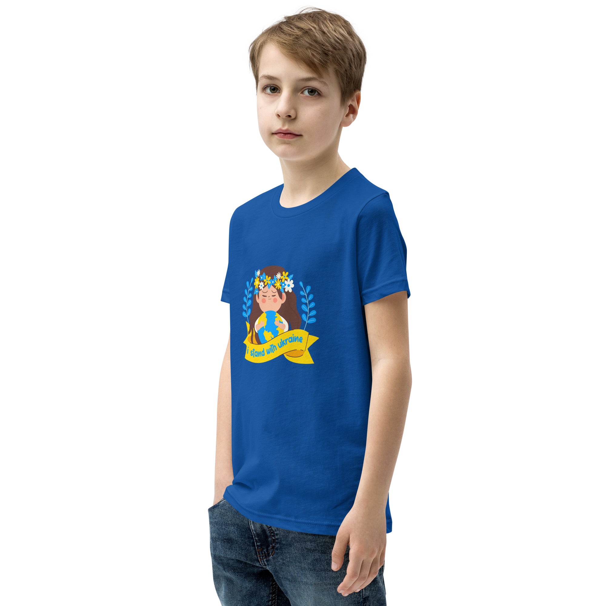 Youth Short Sleeve T-Shirt "I stand with Ukraine"