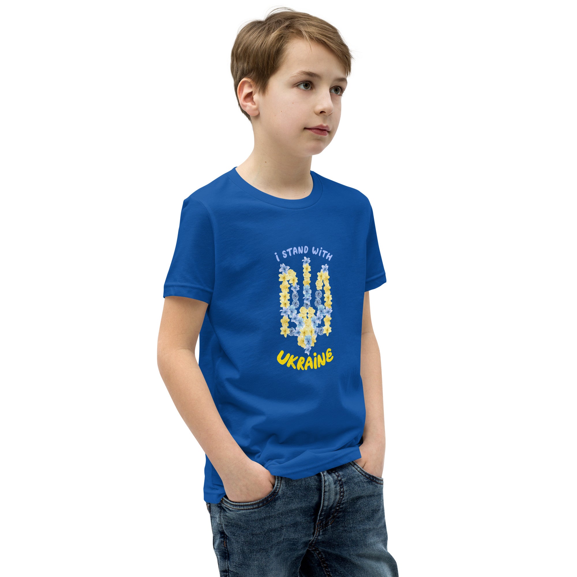 Youth Short Sleeve T-Shirt "I stand with Ukraine"