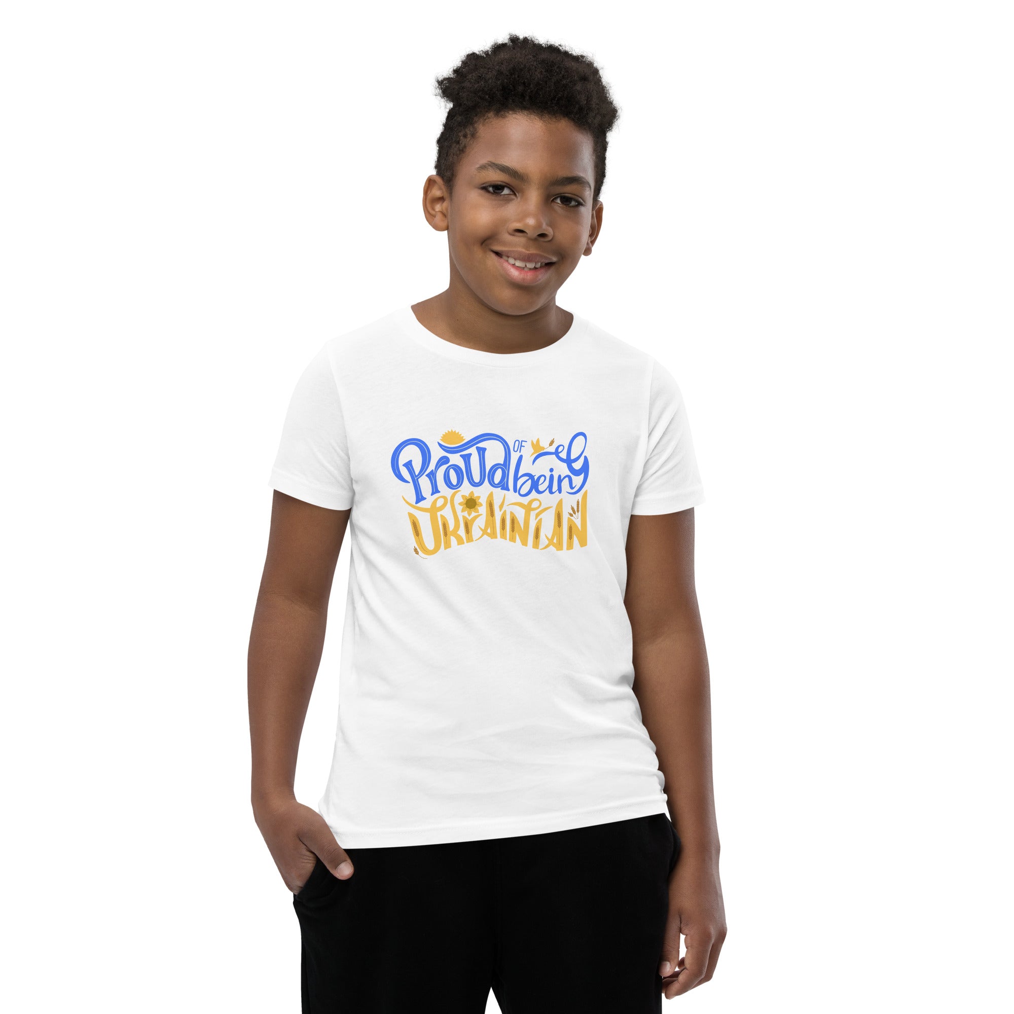 Youth Short Sleeve T-Shirt "Proud of being Ukrainian"