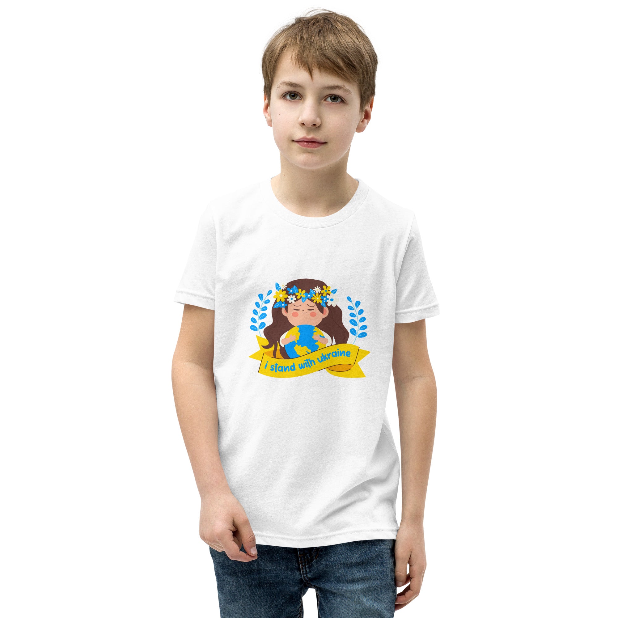 Youth Short Sleeve T-Shirt "I stand with Ukraine"