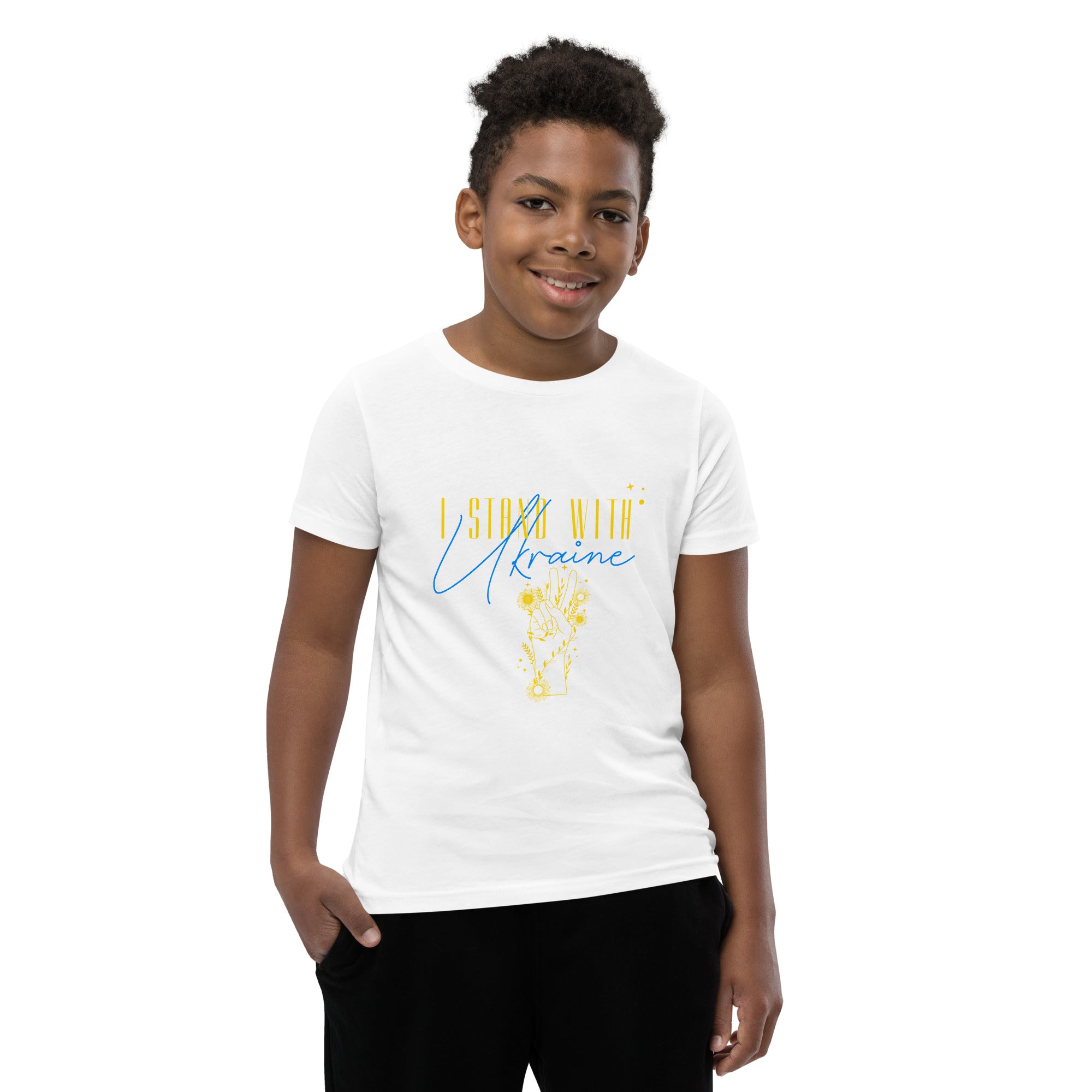 Youth Short Sleeve T-Shirt "I stand with Ukraine"