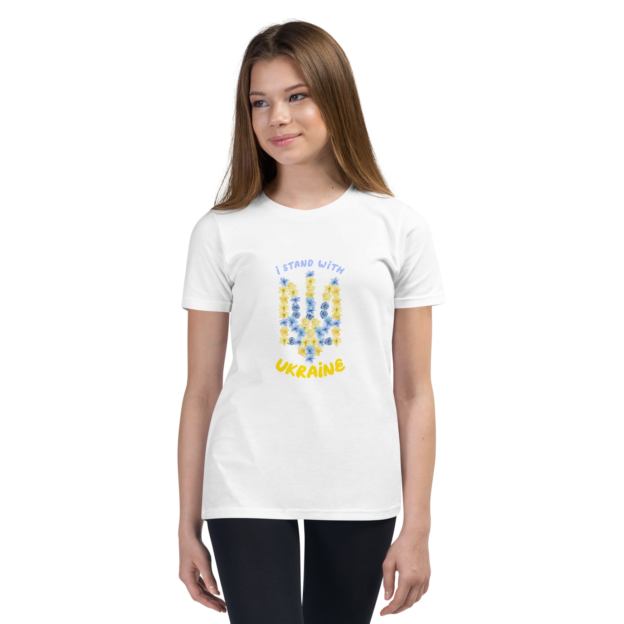 Youth Short Sleeve T-Shirt "I stand with Ukraine"