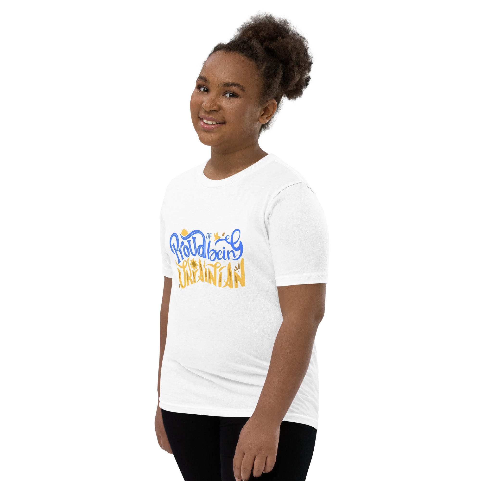 Youth Short Sleeve T-Shirt "Proud of being Ukrainian"