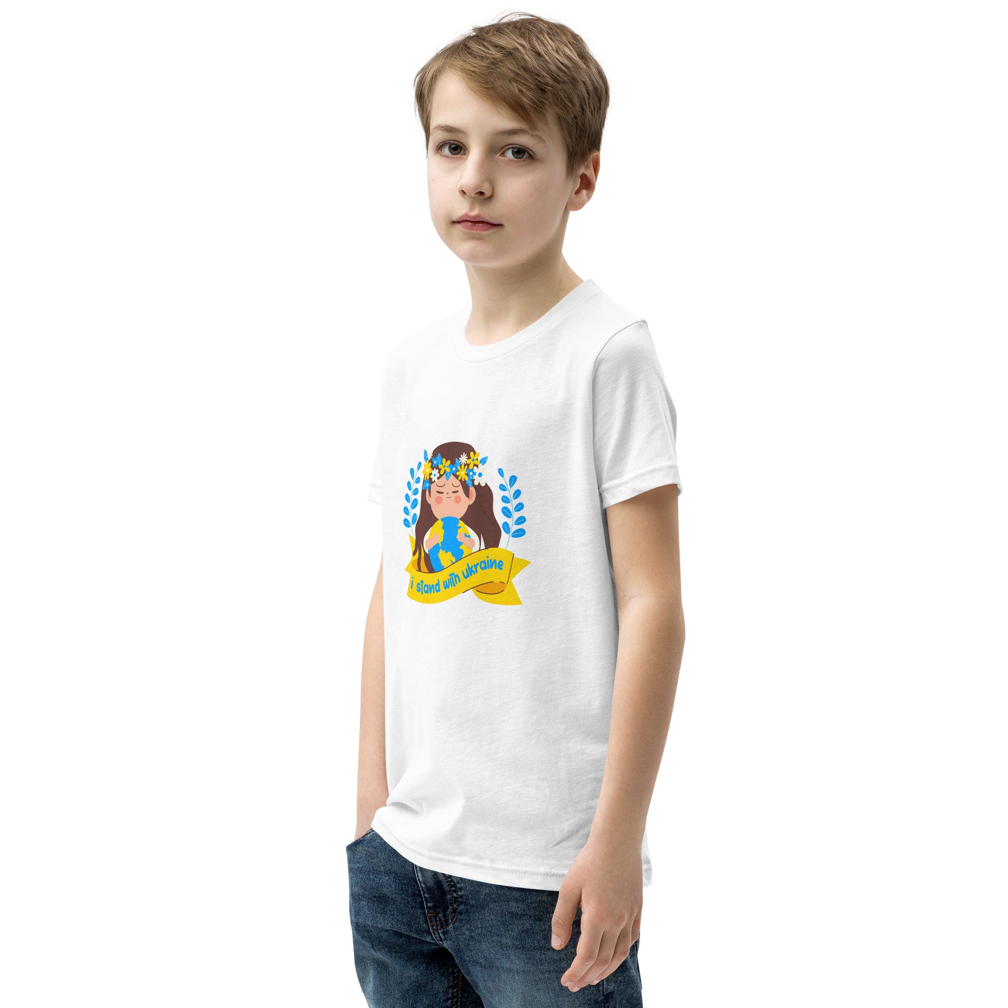 Youth Short Sleeve T-Shirt "I stand with Ukraine"