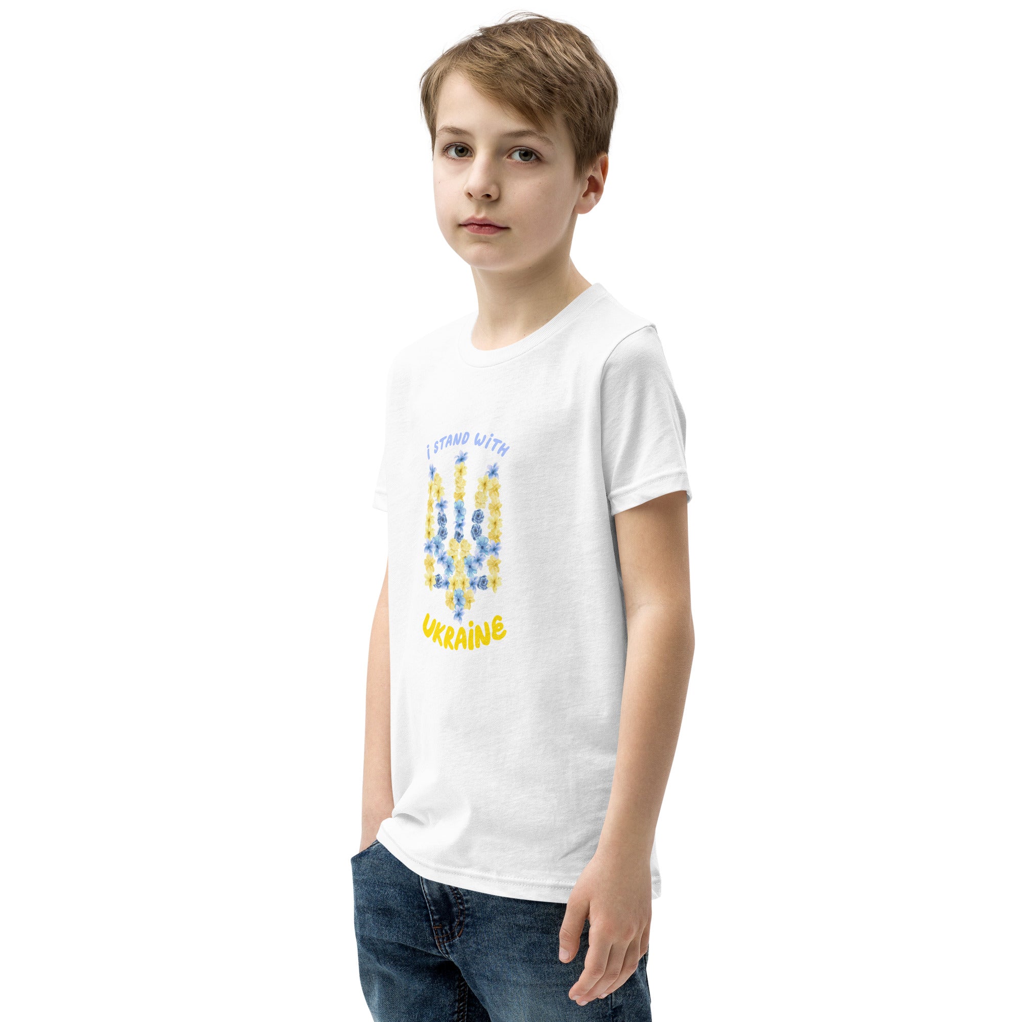 Youth Short Sleeve T-Shirt "I stand with Ukraine"