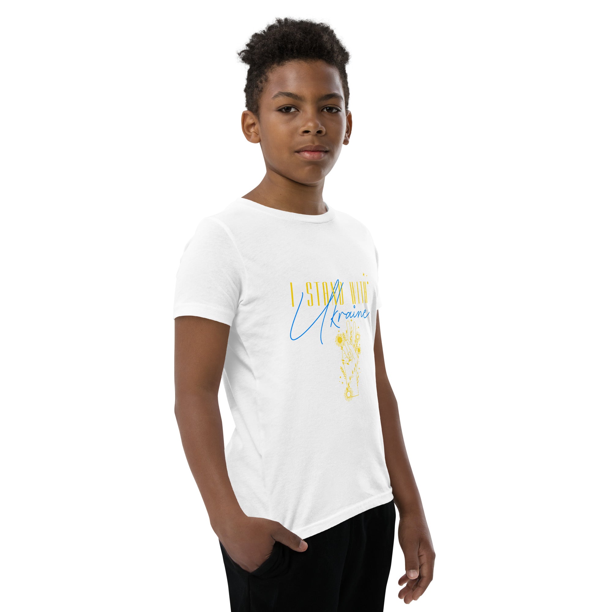 Youth Short Sleeve T-Shirt "I stand with Ukraine"